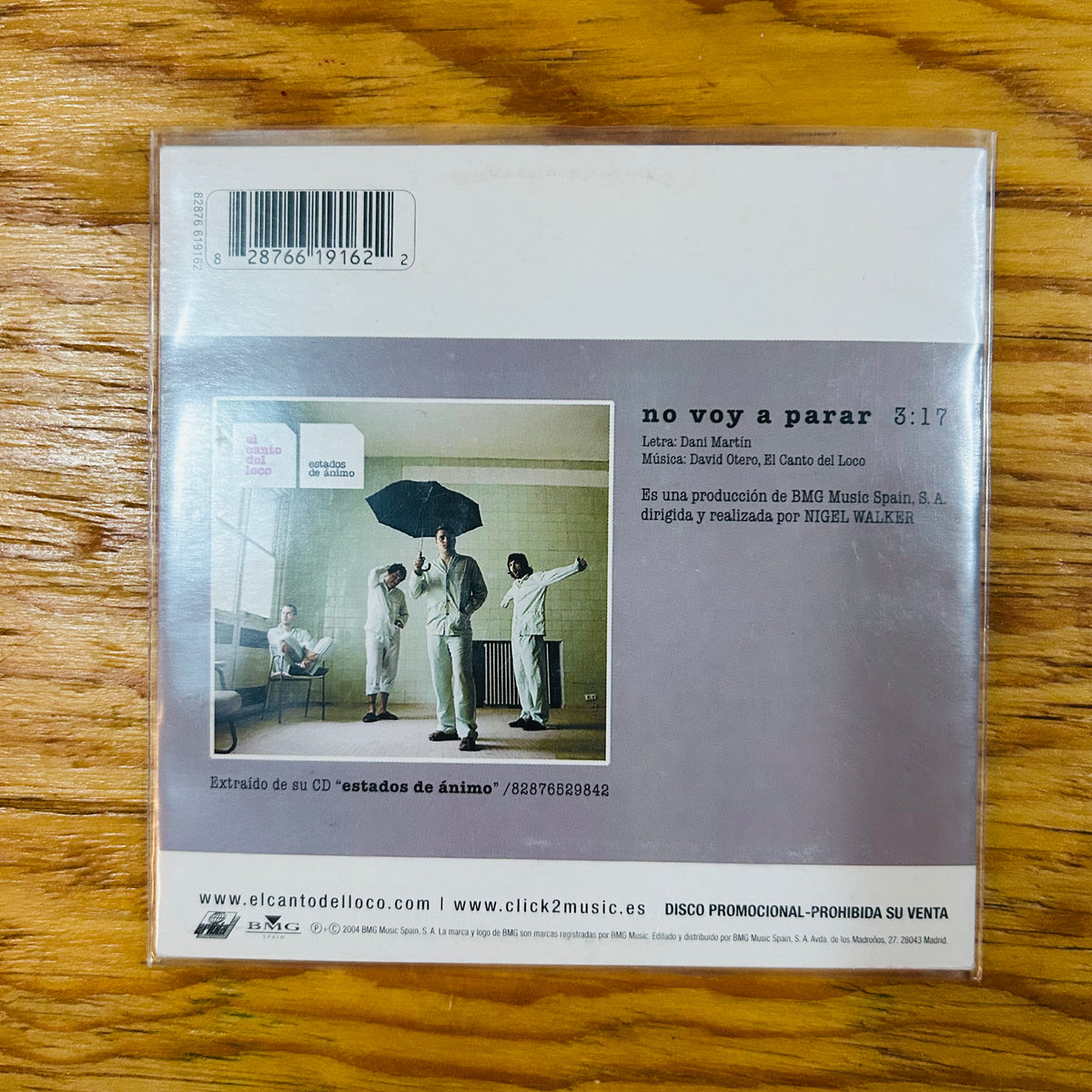 NO VOY A PARAR (CD SINGLE)