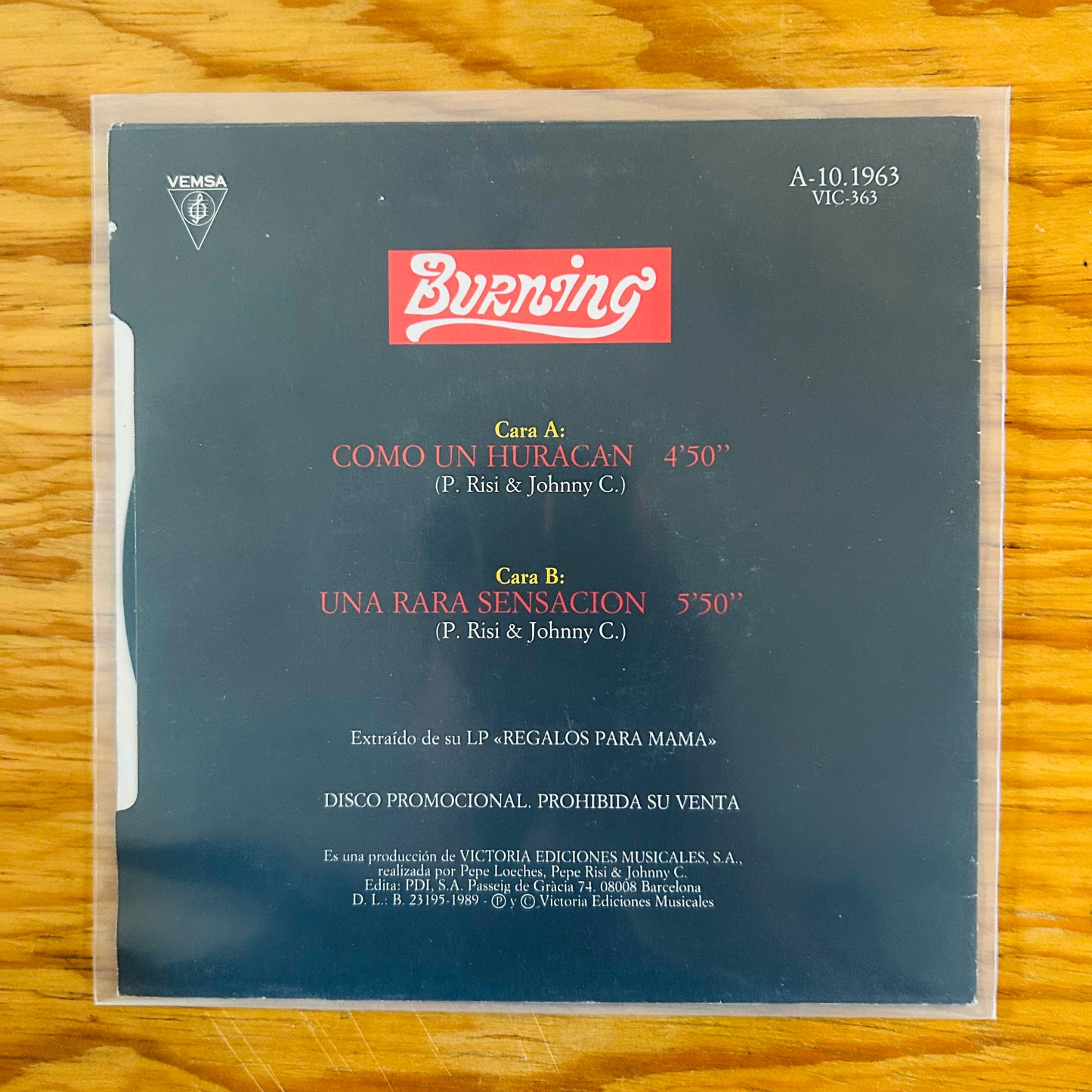 CÓMO UN HURACAN (VINILO SINGLE 7”) (2DA MANO)