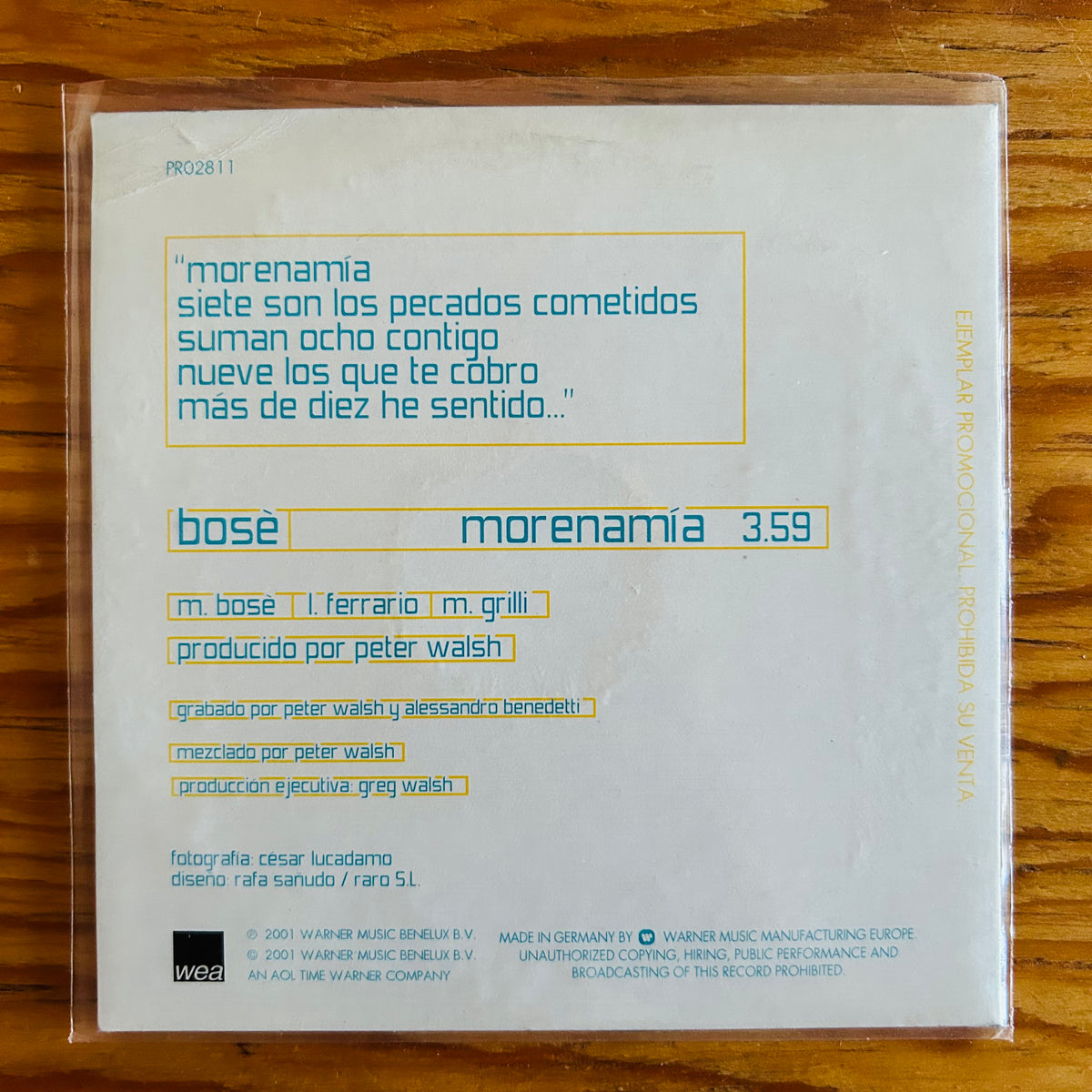 MORENA MÍA (CD SINGLE)