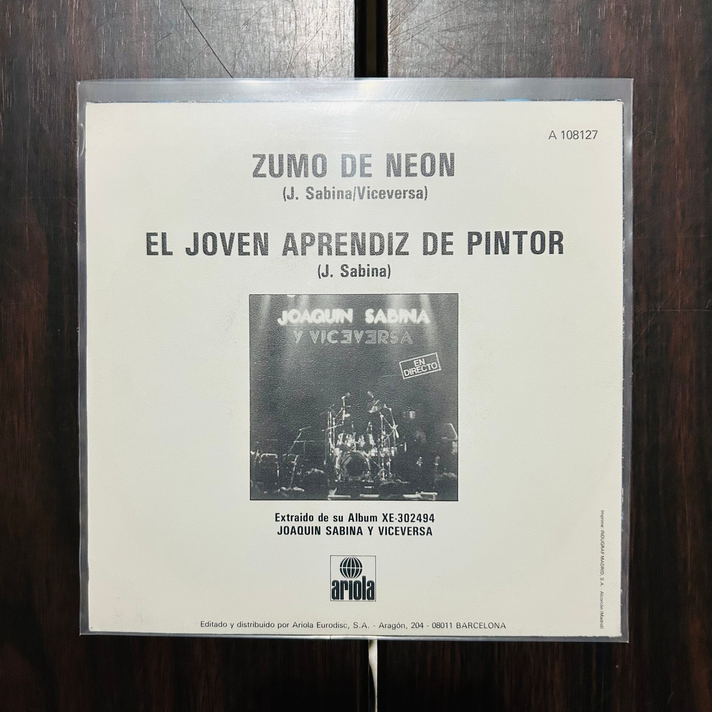 ZUMO DE NEÓN (VINILO SINGLE 7”) (2DA MANO)