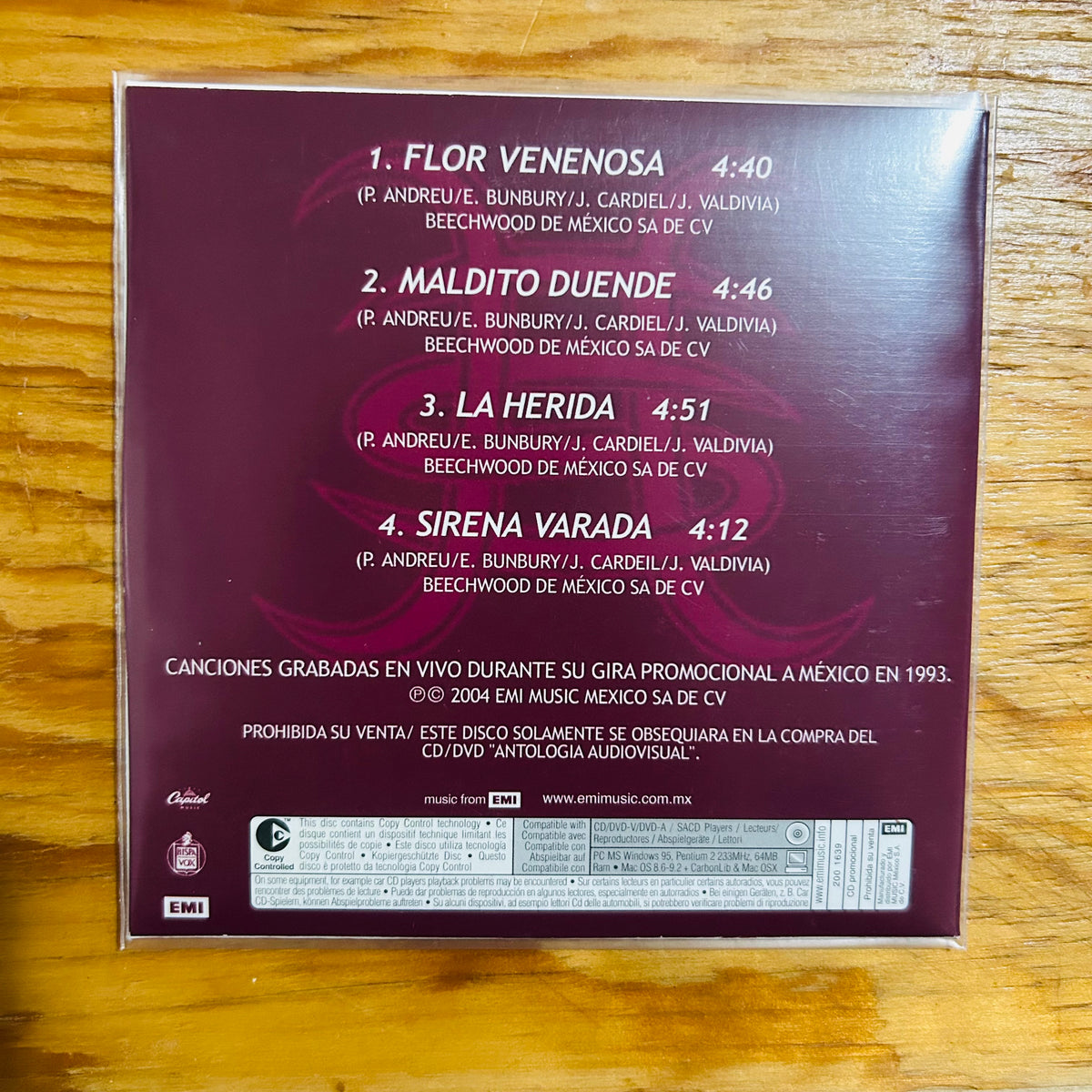 FLOR VENENOSA (CD SINGLE)