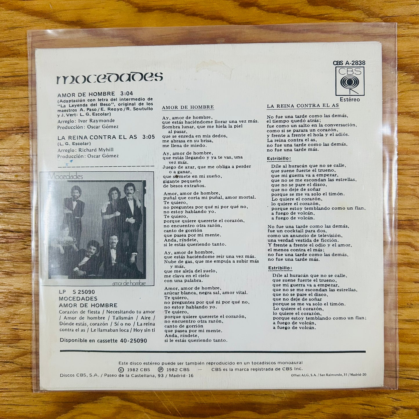 AMOR DE HOMBRE (VINILO SINGLE 7”) (2DA MANO)