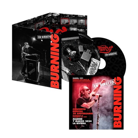 BURNING EN DIRECTO 50 ANIVERSARIO (CD DOBLE + POSTAL FIRMADA)