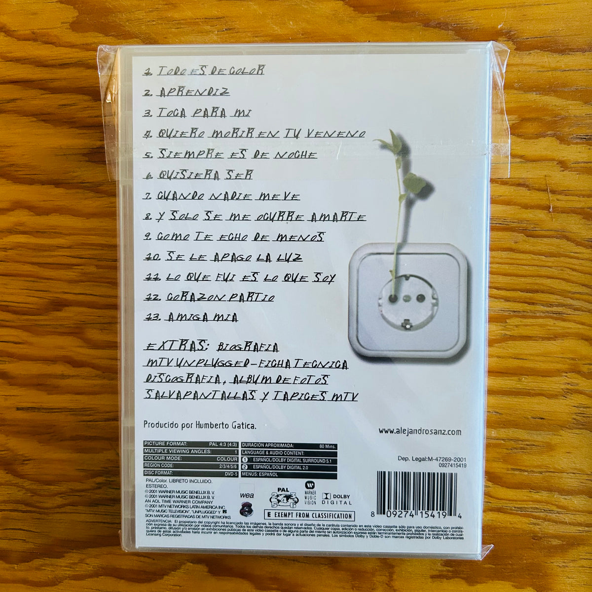 ALEJANDRO SANZ UNPLUGGED (DVD) (2DA MANO)