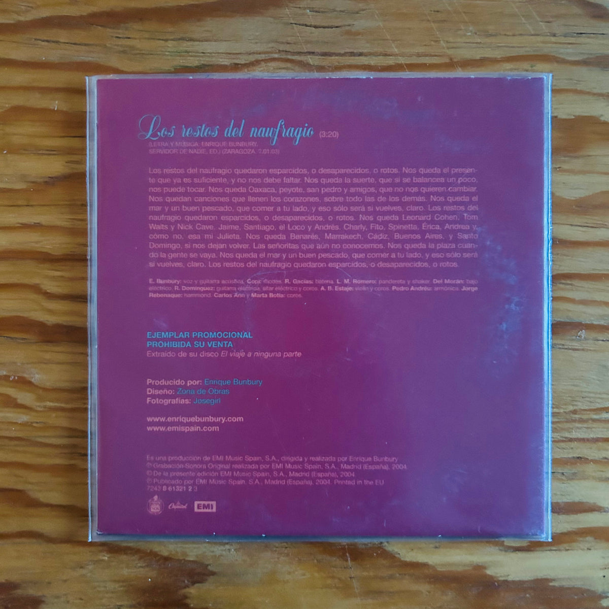 LOS RESTOS DEL NAUFRAGIO (CD SINGLE)